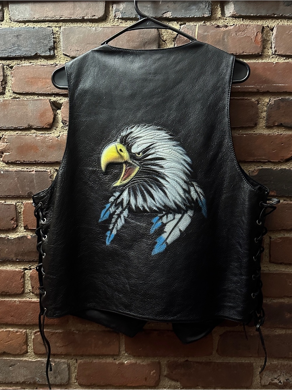 Wilson Black Leather Vest for Men - Classic Biker Style